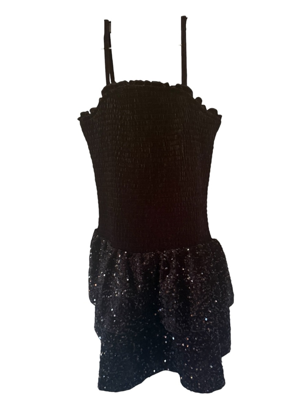 Art Class Black Sequin Tiered Party Dress Girls Size M (8)